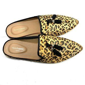 Hush Puppies NEW Women's10W(Wide) Slip-On Sadie Tassel Mule Leopard Calf Hair